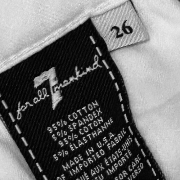 ππ€ 7 FOR ALL MANKIND Josephina Skinny Boyfriend Jeans | White Sz 26 #preppyvibes - Picture 8 of 9